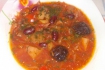 Рецепт. Постный борщ с черносливом и орехами