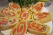 Рецепт. Сырный рулет с рисом и красной рыбой