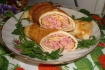 Рецепт. Яичный рулет с варёной колбасой и сыром