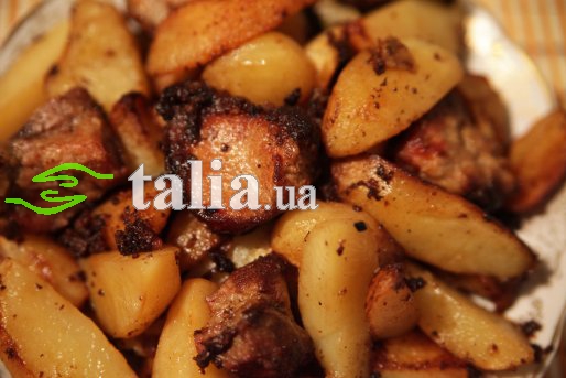 Рецепт. Жареная картошка с мясом ''по-селянски'' Рецепт. Жареная картошка с мясом ''по-селянски''