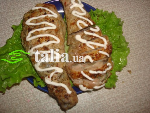 Рецепт. Окорочка фаршированные шампиньонами в духовке Рецепт. Окорочка фаршированные шампиньонами в духовке