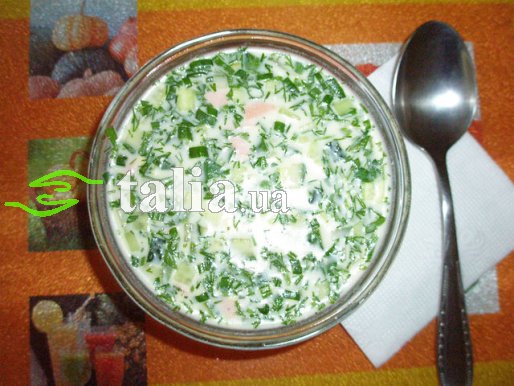 Рецепт. Окрошка на сметане с мясом