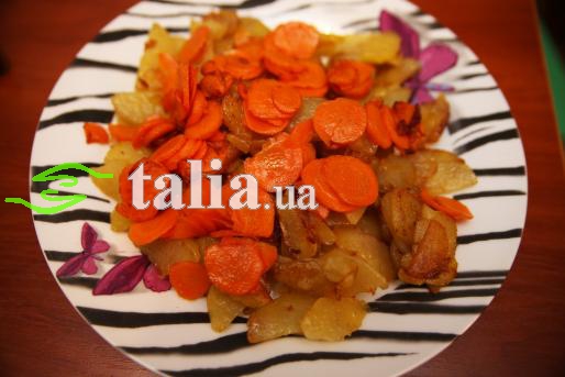 Рецепт. Жареная картошка с луком и морковкой Рецепт. Жареная картошка с луком и морковкой