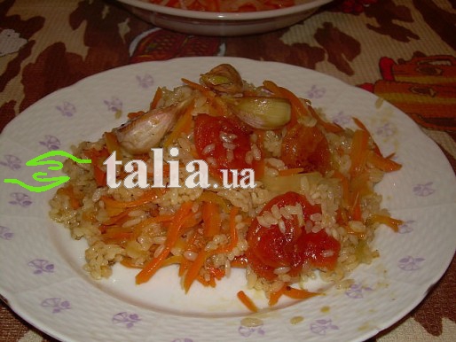 Рецепт. Плов постный с курагой и чесноком Рецепт. Плов постный с курагой и чесноком