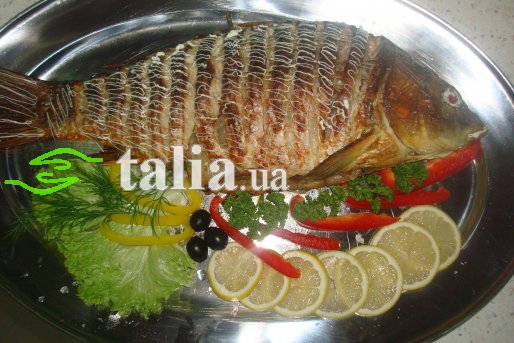 Рецепт. Запеченный карп с луком Рецепт. Запеченный карп с луком