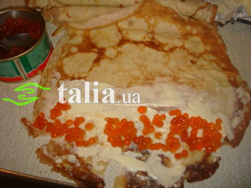 Рецепт. Блины с икрой (красной) Рецепт. Блины с икрой (красной)