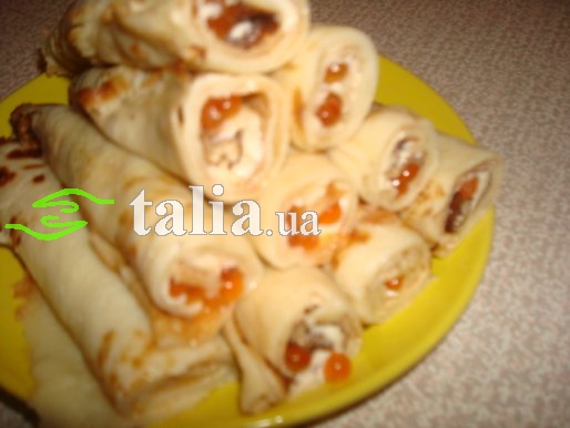 Рецепт. Блины с икрой (красной) Рецепт. Блины с икрой (красной)
