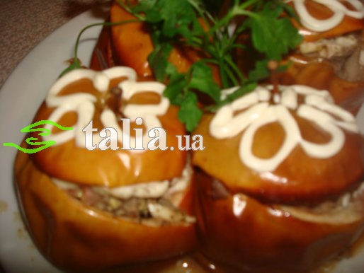 Рецепт. Запеченные яблоки с мясным фаршем Рецепт. Запеченные яблоки с мясным фаршем