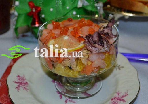 Рецепт. Салат из морепродуктов ''Морской коктейль'' Рецепт. Салат из морепродуктов ''Морской коктейль''