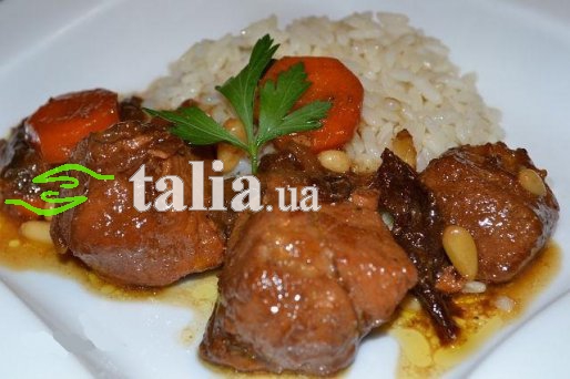 Рецепт. Мясо с черносливом и кедровыми орехами Рецепт. Мясо с черносливом и кедровыми орехами