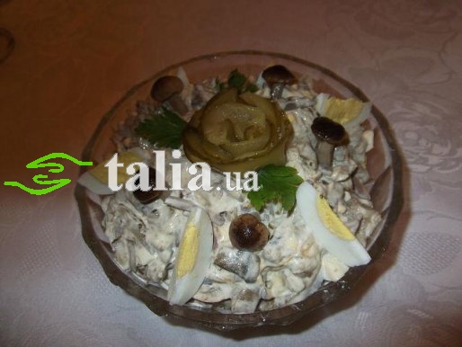 Рецепт. Печеночный салат с грибами (салат из печени) Рецепт. Печеночный салат с грибами (салат из печени)