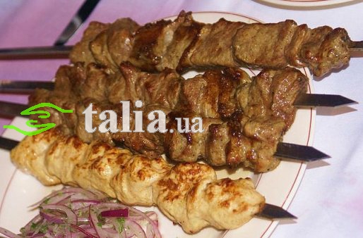 Рецепт. Шашлык из говядины с помидорами
