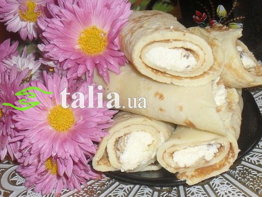 Рецепт. Блины с творогом и изюмом Рецепт. Блины с творогом и изюмом