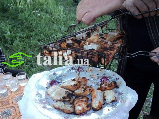 Рецепт. Шашлык из рыбы на майонезе Рецепт. Шашлык из рыбы на майонезе