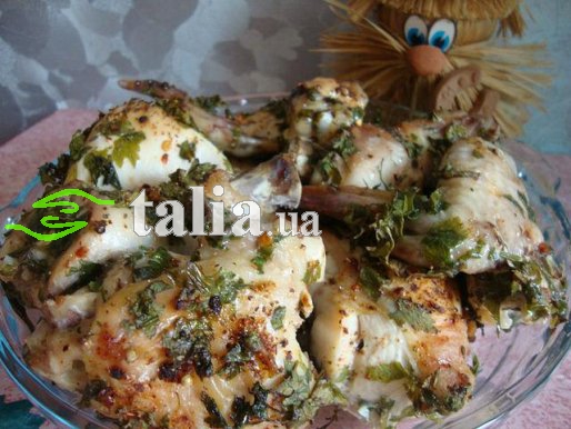 Рецепт. Курица в пиве с зеленью