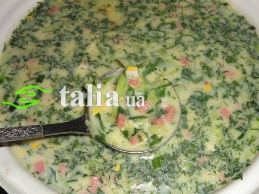 Рецепт. Окрошка на сыворотке и кефире Рецепт. Окрошка на сыворотке и кефире