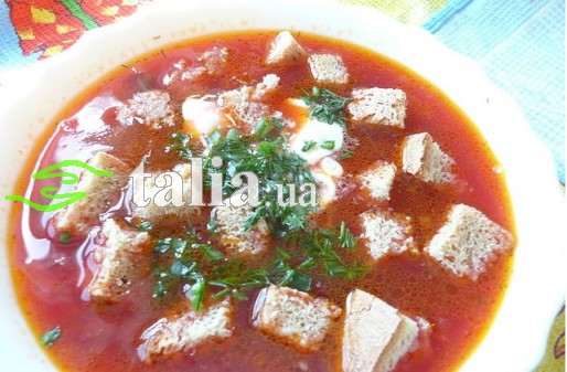 Рецепт. Борщ с сухариками Рецепт. Борщ с сухариками