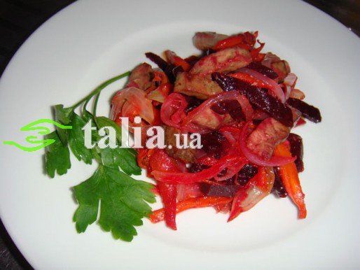 Рецепт. Салат из печени