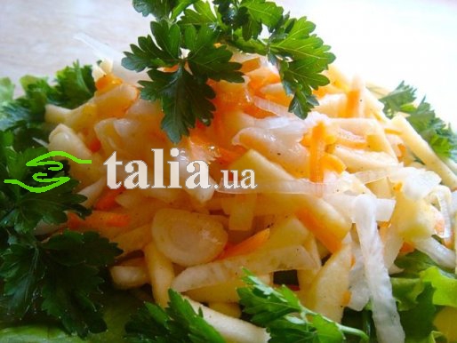 Рецепт. Капуста кольраби с яблоком и морковкой Рецепт. Капуста кольраби с яблоком и морковкой