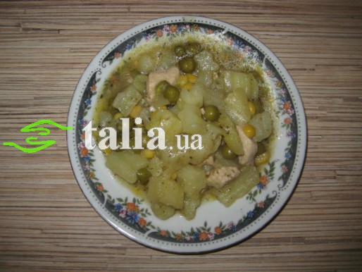 Рецепт. Суп в пароварке с горошком и кукурузой Рецепт. Суп в пароварке с горошком и кукурузой