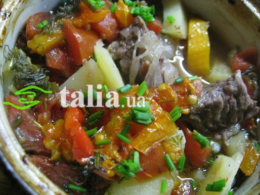 Рецепт. Чанахи в горшочках с мясом Рецепт. Чанахи в горшочках с мясом
