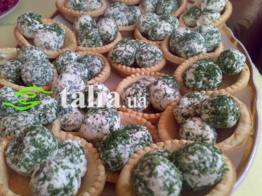Рецепт. Творожная закуска в корзиночках