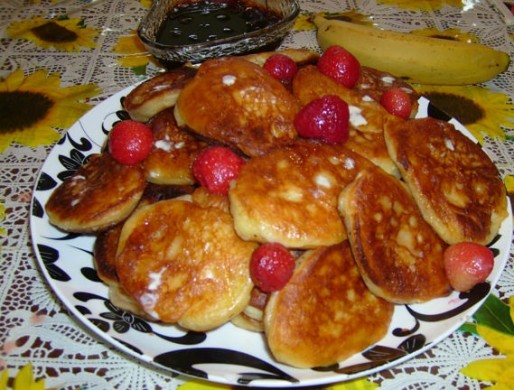 Рецепт. Банановые оладьи с творогом