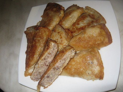 Рецепт. Гречишные блины с фаршем и луком