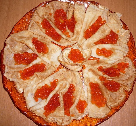 Рецепт. Блинчики с икрой закусочные