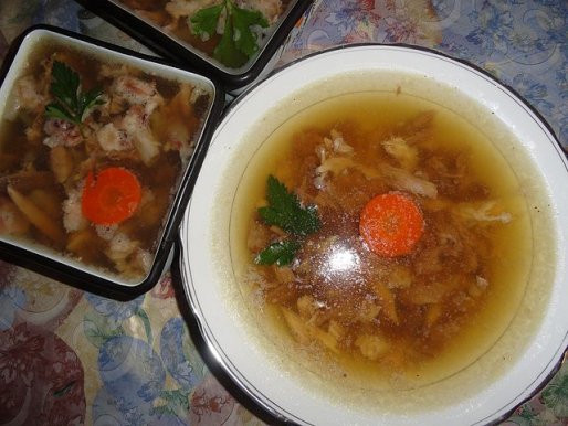 Рецепт. Холодец из курицы (холодец из петуха)