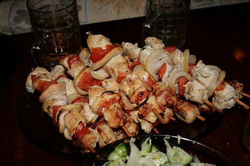 Рецепт. Шашлык из курицы (шашлык в духовке)