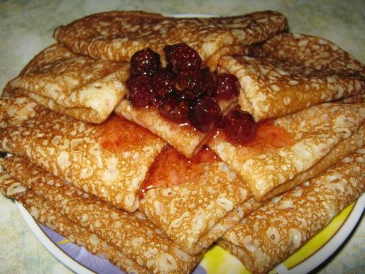 Рецепт. Блины на масленицу с маслом