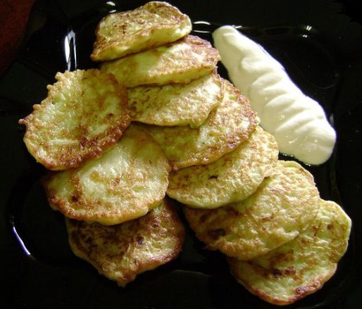 Рецепт. Драники картофельные с творогом (деруны)