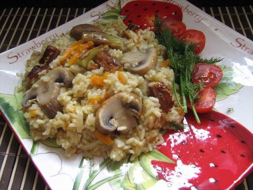 Рецепт. Ризотто с грибами шампиньонами