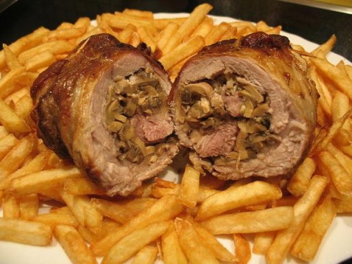 Рецепт. Мясной рулет с грибами