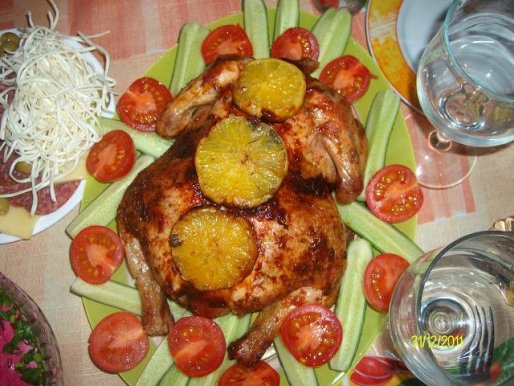 Рецепт. Курица с апельсинами и специями