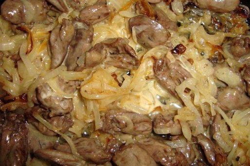 Рецепт. Сердце куриное в сметане