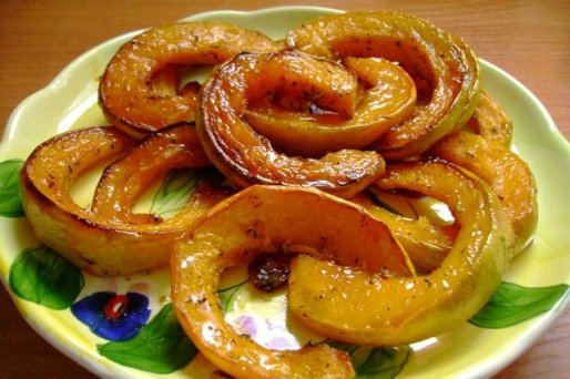 Рецепт. Запеченная тыква в духовке с медом