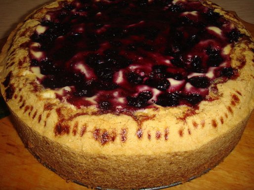 Рецепт. Пирог с черникой и сметаной