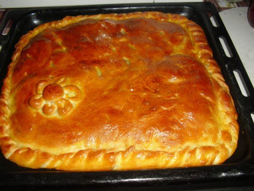 Рецепт. Пирог с курицей и картофелем