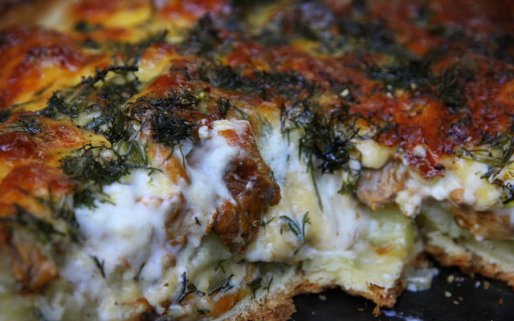 Рецепт. Пирог с грибами лисичками