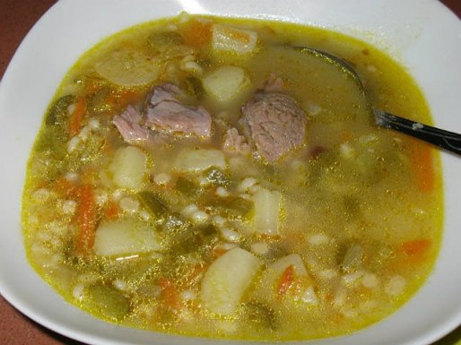 Рецепт. Рассольник с рисом и мясом