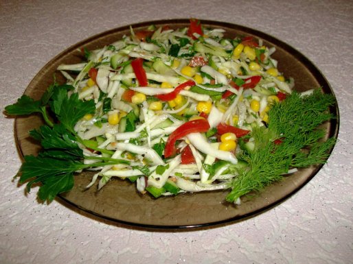 Рецепт. Салат из капусты и перца