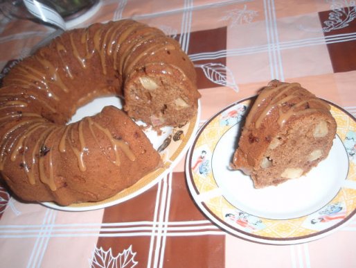 Рецепт. Шоколадный кекс с яблоками
