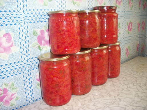 Рецепт. Заправка для борща с перчиком и капустой