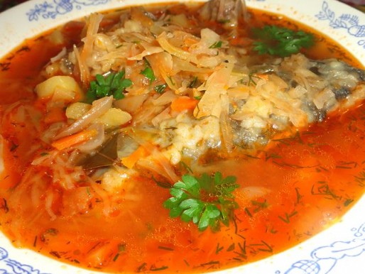 Рецепт. Борщ кубанский с рыбой