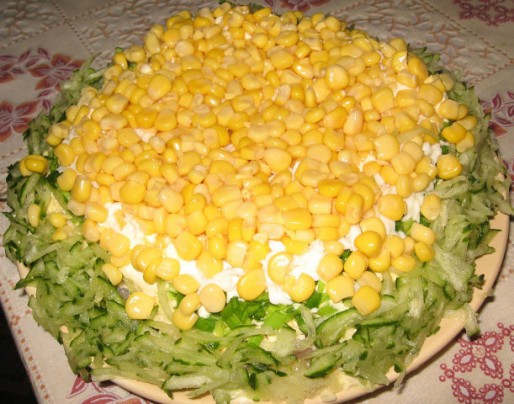Рецепт. Салат с кукурузой