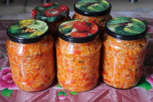 Рецепт. Салат с рисом на зиму