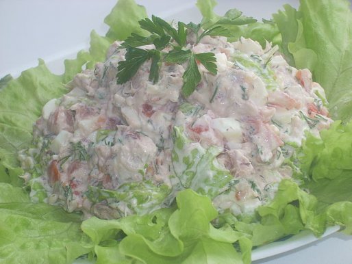 Рецепт. Салат "Айсберг" с помидорами