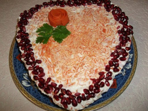Рецепт. Салат "Остренький" с корейской морковкой
